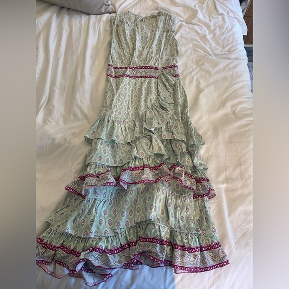 SANDRO Paris jacquard print ruffle midi dress - Picture 5 of 8